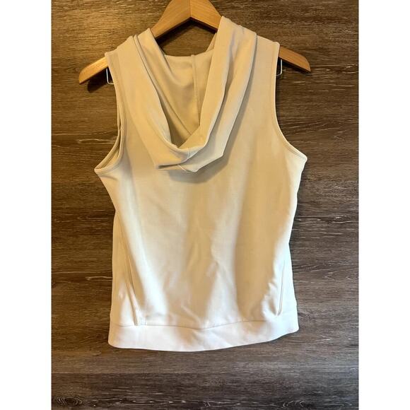 Rachel Zoe Yoga Top Ivory size small NEW hoodie sleeveless Lounge Comfy - Picture 6 of 6